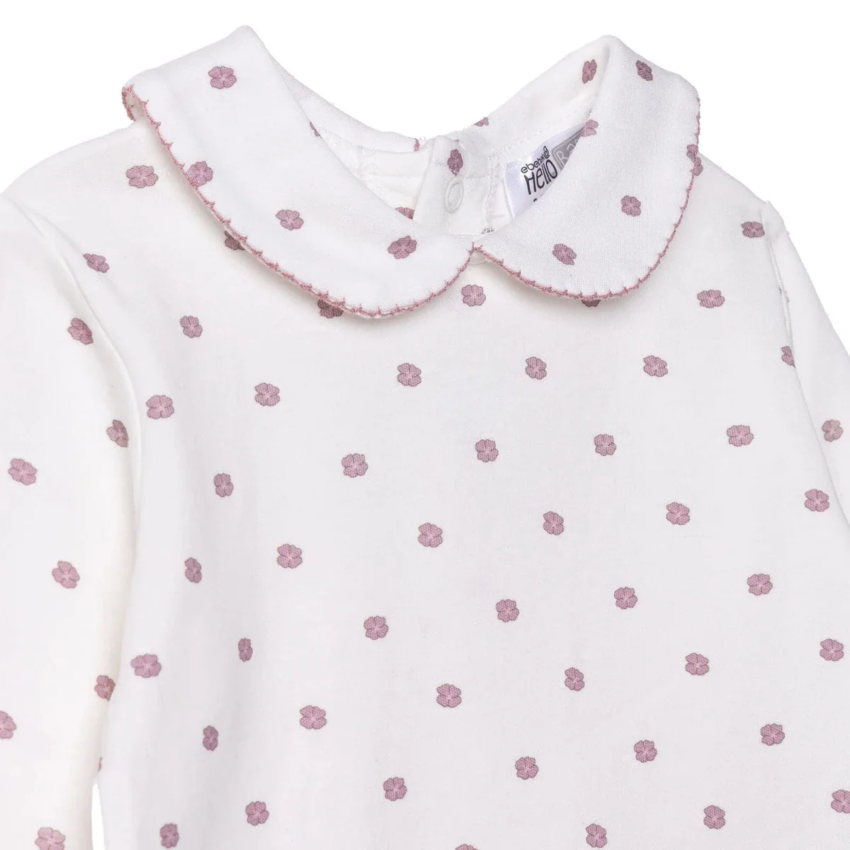 HelloBaby Girls Footed Sleepsuit Floral Print Lon - Ecru - Image 3