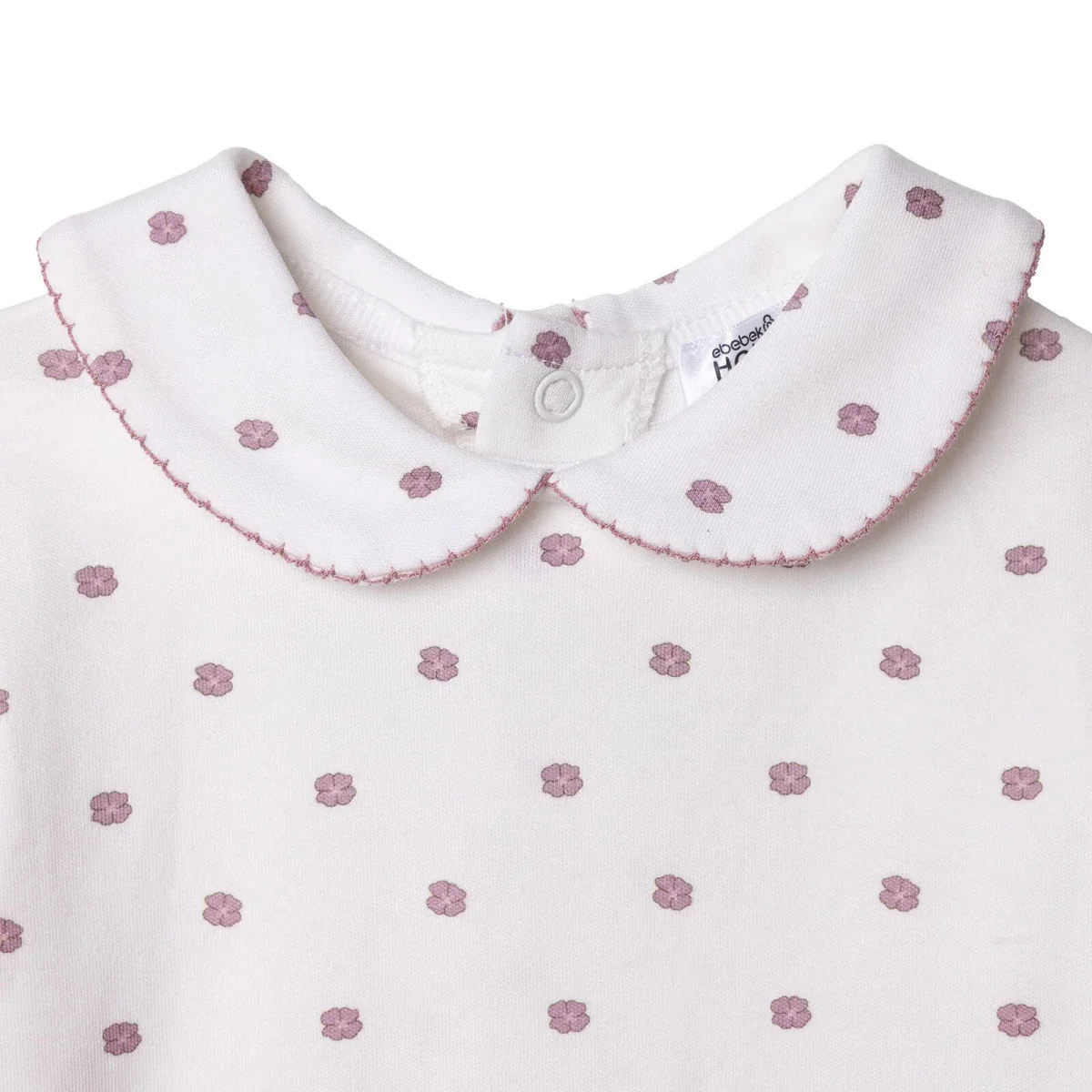 HelloBaby Girls Footed Sleepsuit Floral Print Lon - Ecru - Image 4