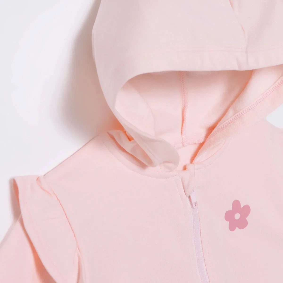 HelloBaby Girls Hooded Cardigan Crew Neck Long Sleeve - Pink - Image 3