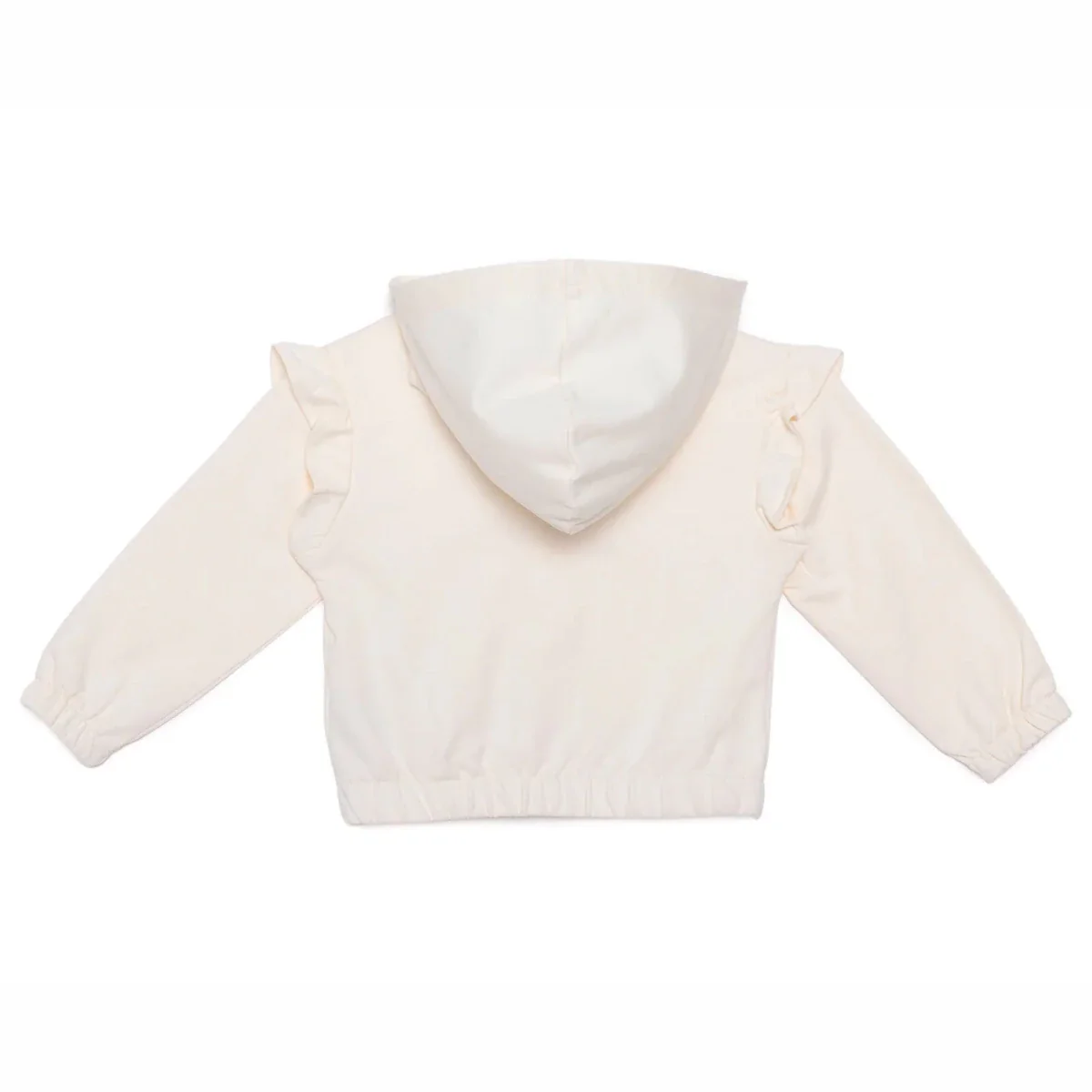 HelloBaby Girls Hooded Cardigan Crew Neck Long Sleeve - Ecru - Image 2