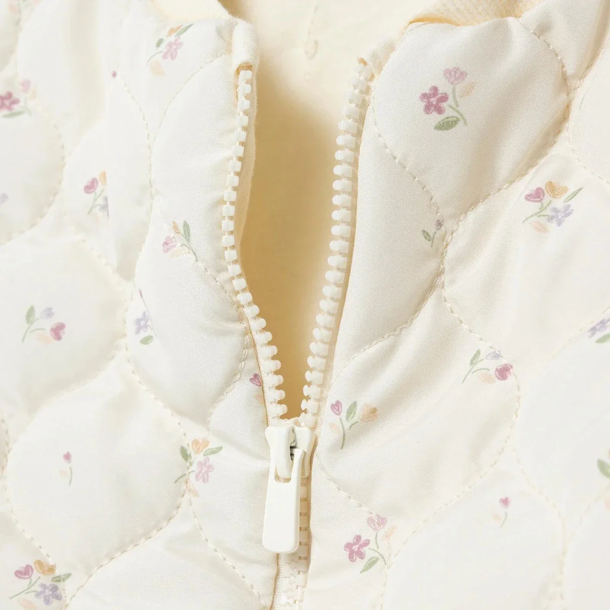HelloBaby Girls Jacket Zip Fastening Pastel Dreams Crew Neck Long Sleeve - Ecru Printed - Image 5