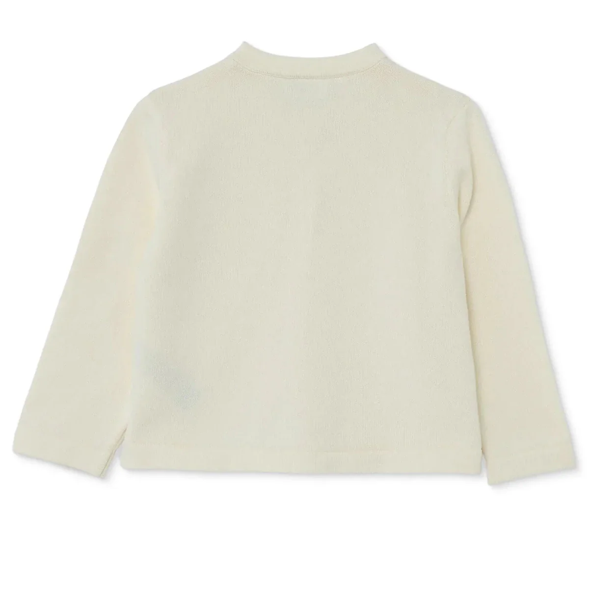 HelloBaby Girls Knitted Cardigan Buttoned Berry Belle Peter Pan Collar Long Sleeve - Ecru - Image 2