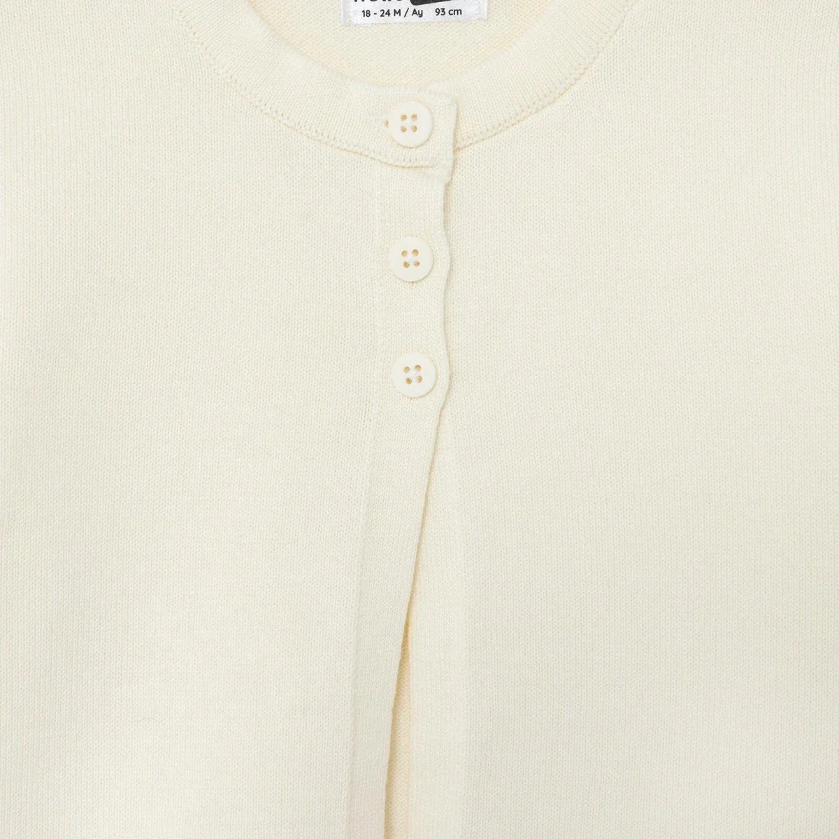 HelloBaby Girls Knitted Cardigan Buttoned Berry Belle Peter Pan Collar Long Sleeve - Ecru - Image 5