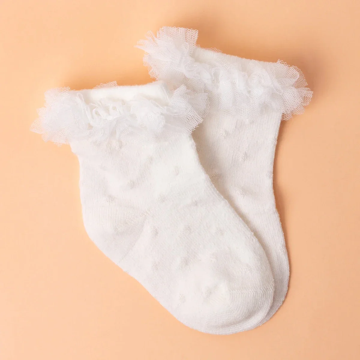 HelloBaby Girls Lace Socks - White - Image 3