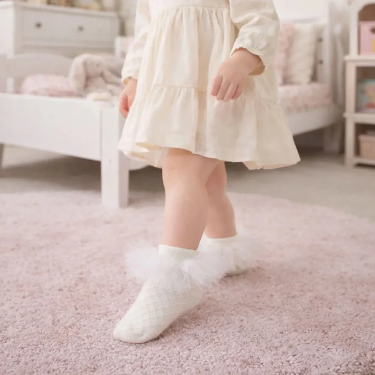 HelloBaby Girls Lace Socks - White - Image 2