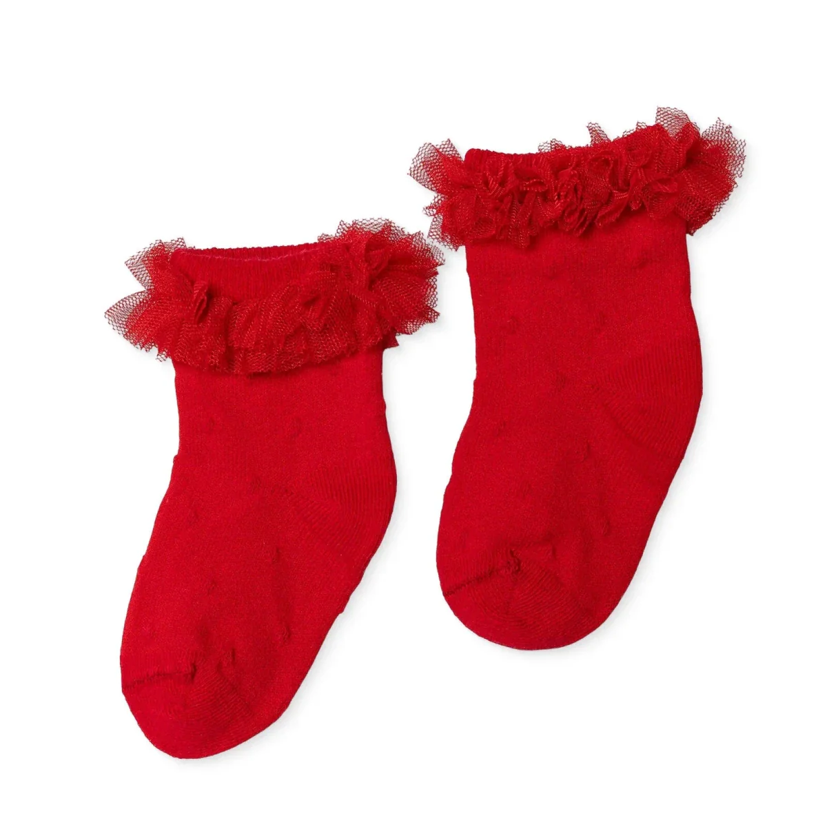HelloBaby Girls Lace Socks Cotton Rich - Red - Image 2