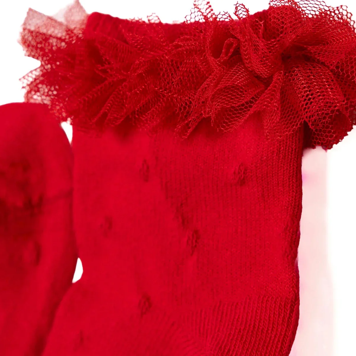 HelloBaby Girls Lace Socks Cotton Rich - Red - Image 3