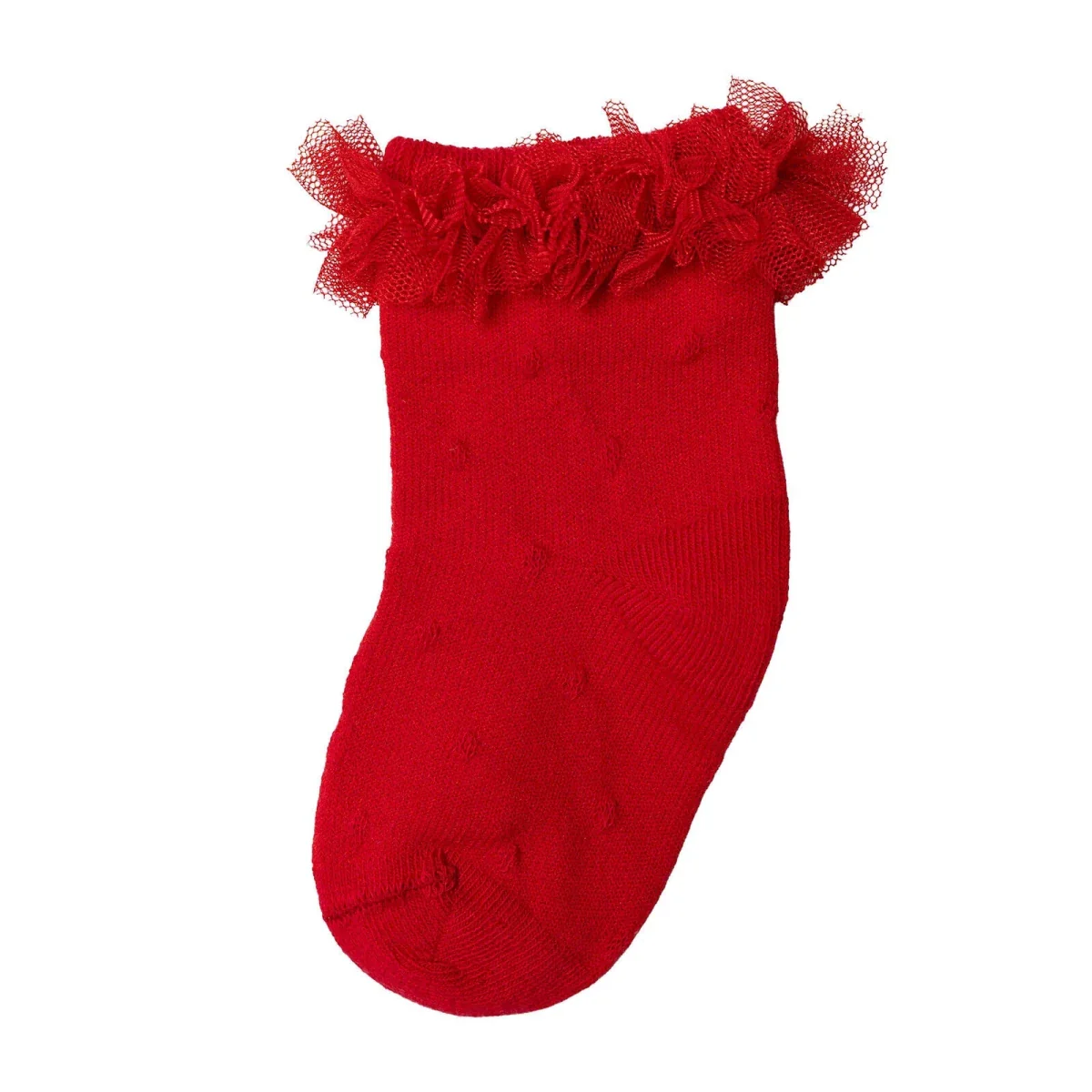 HelloBaby Girls Lace Socks Cotton Rich - Red - Image 5