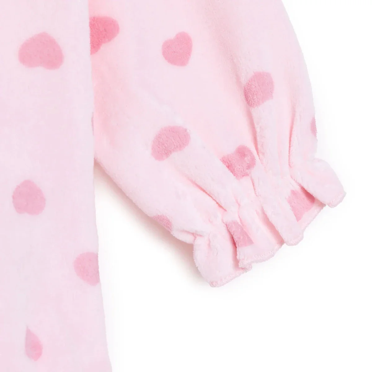 HelloBaby Girls Long Sleeve Bodysuit Heart with Poppers Crew Neck Long Sleeve - Light Pink - Image 6