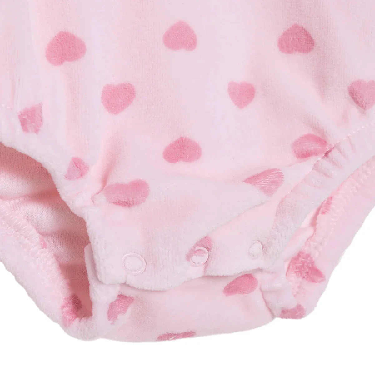 HelloBaby Girls Long Sleeve Bodysuit Heart with Poppers Crew Neck Long Sleeve - Light Pink - Image 7