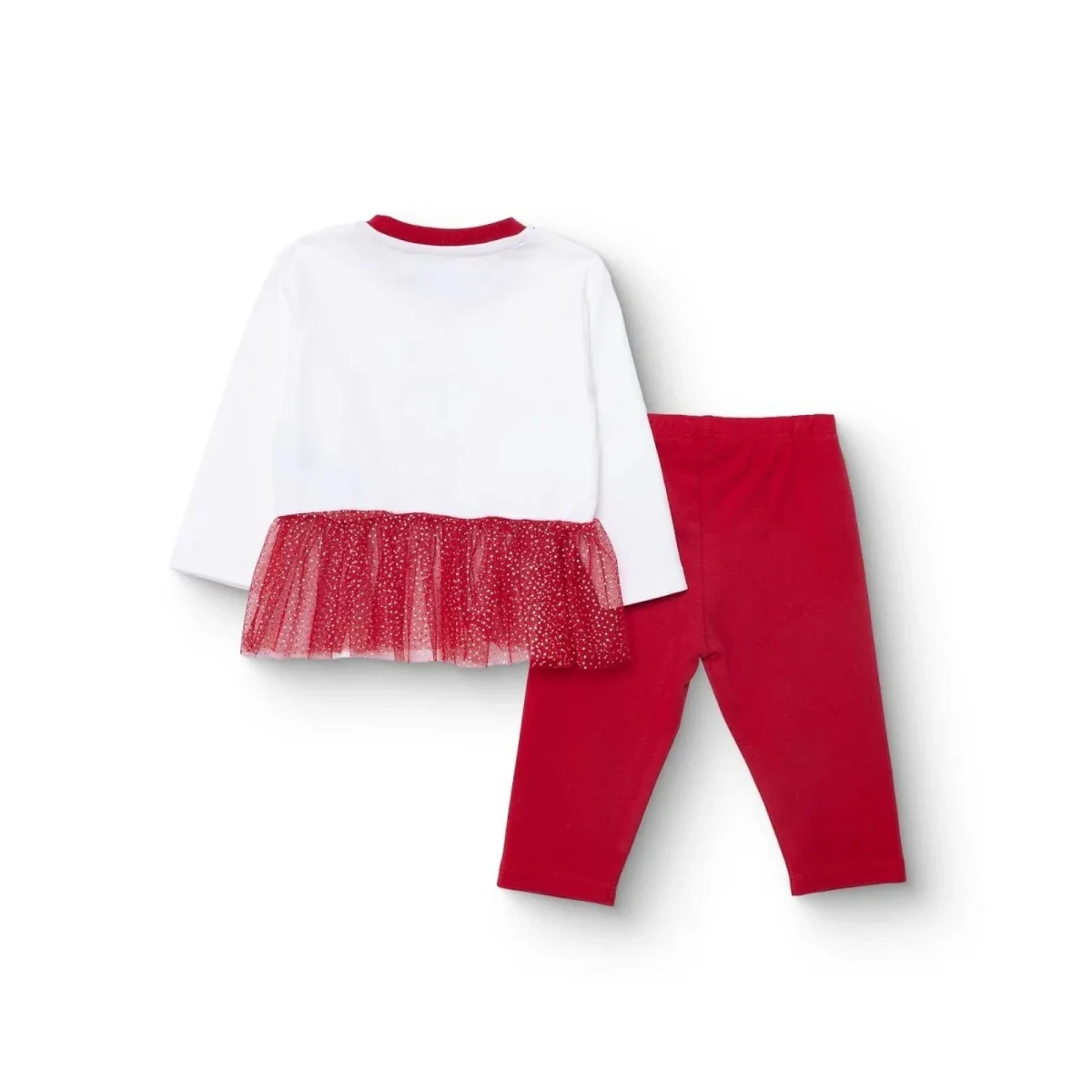 HelloBaby Girls Long Sleeve Pyjamas Set Animal with Poppers Christmas Crew Neck Long Leg Long Sleeve - Red - Image 2