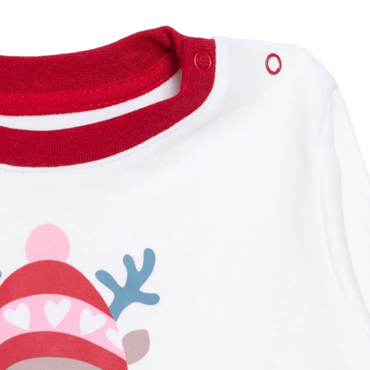 HelloBaby Girls Long Sleeve Pyjamas Set Animal with Poppers Christmas Crew Neck Long Leg Long Sleeve - Red - Image 3