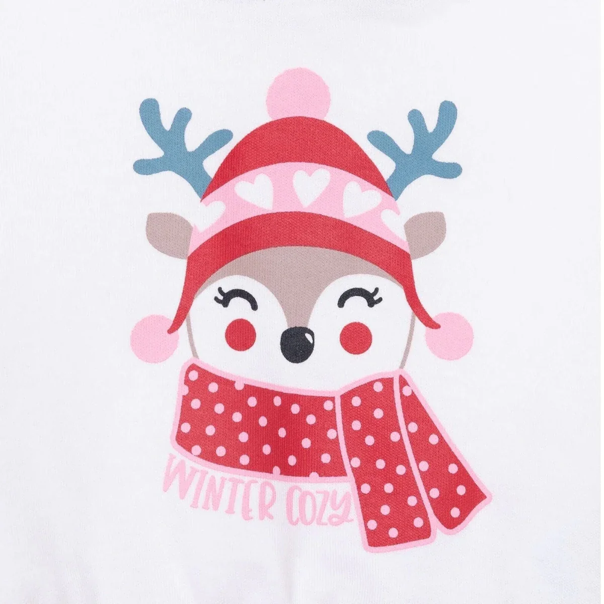 HelloBaby Girls Long Sleeve Pyjamas Set Animal with Poppers Christmas Crew Neck Long Leg Long Sleeve - Red - Image 4