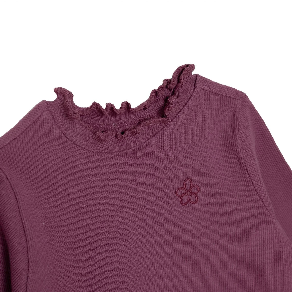 HelloBaby Girls Long Sleeve T-shirt Crew Neck Long Sleeve - Damson - Image 3