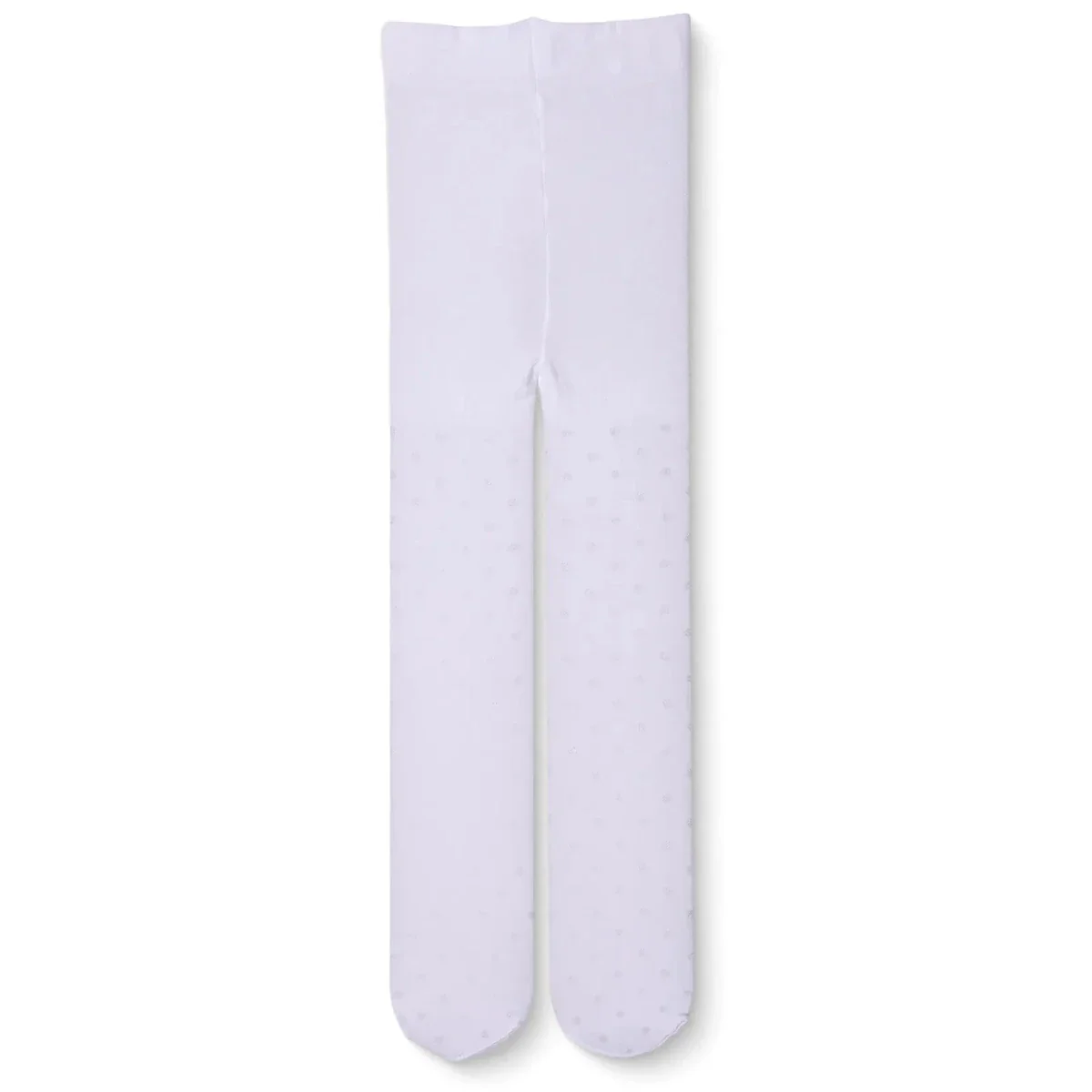 HelloBaby Girls Mesh Tights Polka Dot Print - White Printed