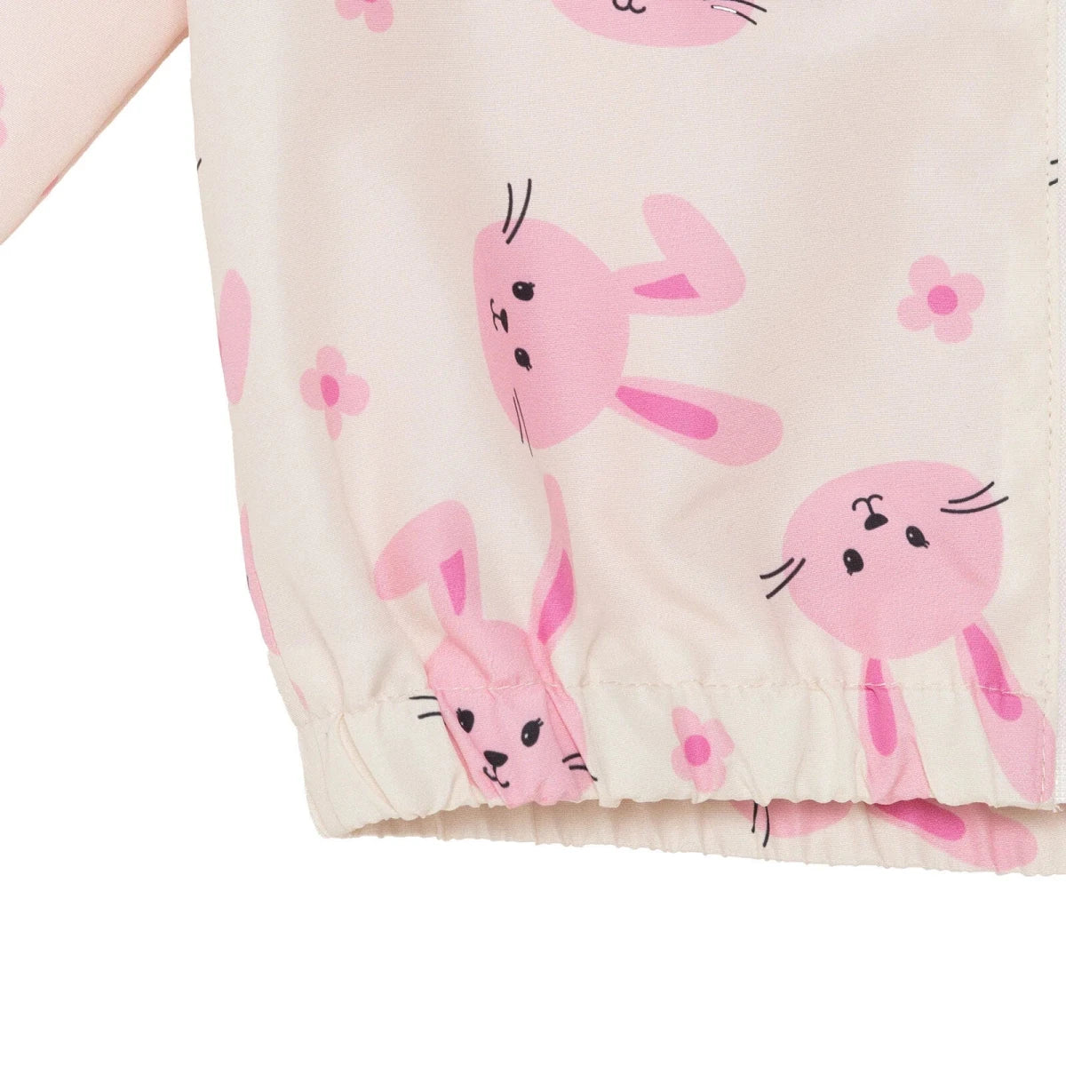 HelloBaby Girls Raincoat Flower Zip-up Hooded Long Sleeve - Ecru Printed - Image 6