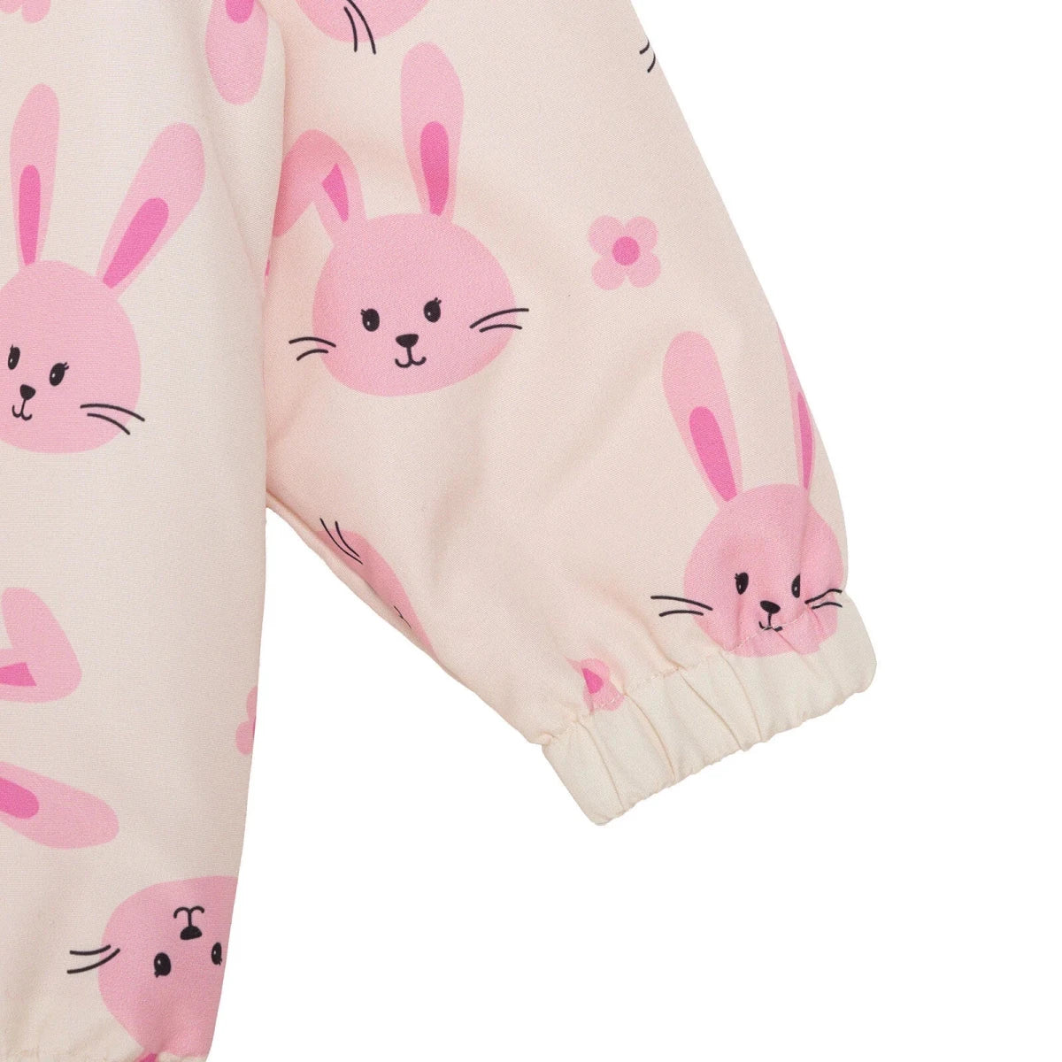 HelloBaby Girls Raincoat Flower Zip-up Hooded Long Sleeve - Ecru Printed - Image 7