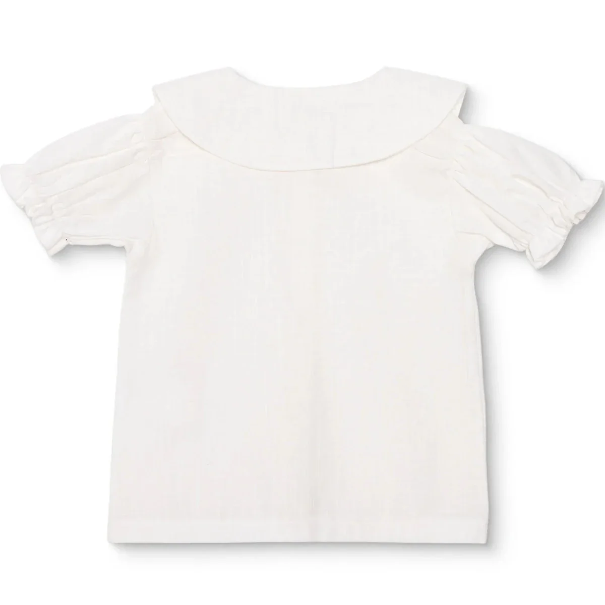 HelloBaby Girls Shirt Buttoned Berry Belle Peter Pan Collar Short Sleeve - Ecru - Image 3