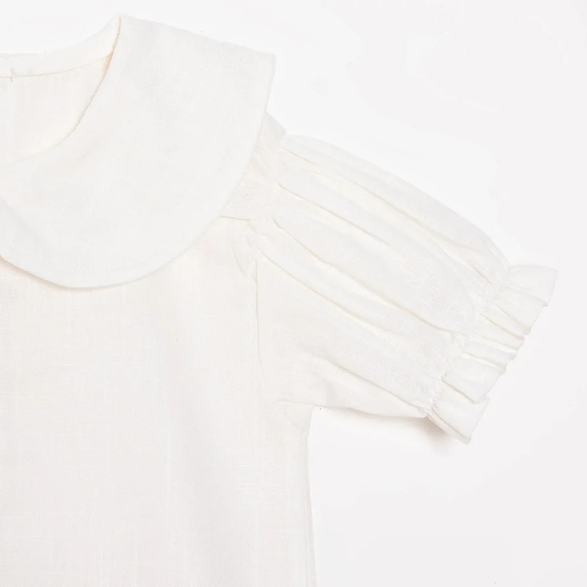 HelloBaby Girls Shirt Buttoned Berry Belle Peter Pan Collar Short Sleeve - Ecru - Image 5