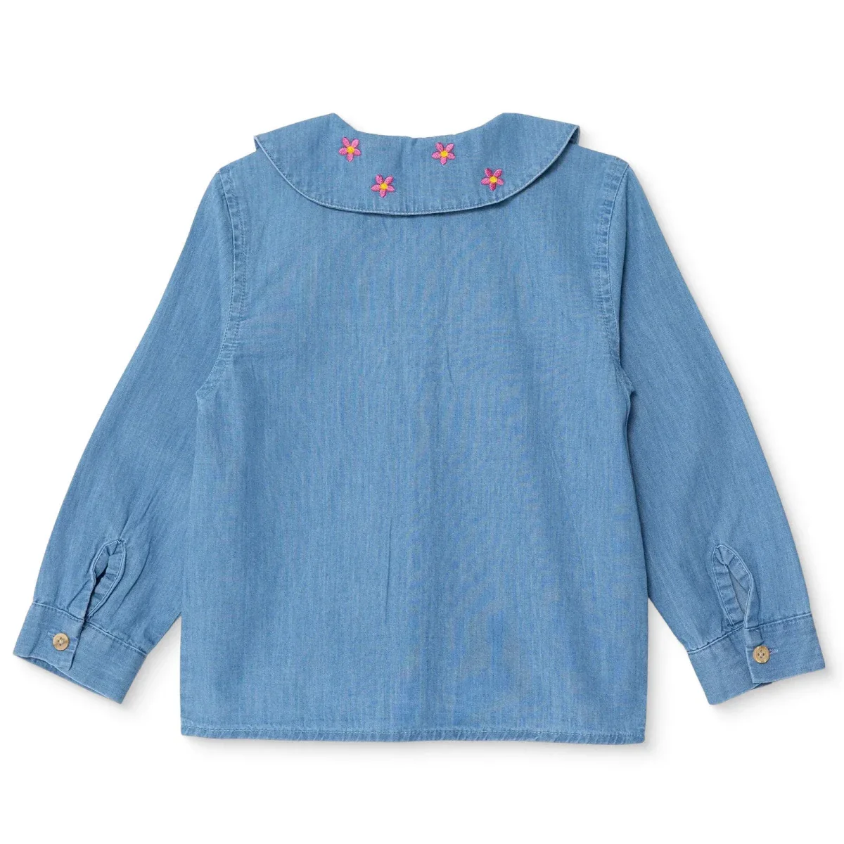 HelloBaby Girls Shirt Flower Garden Shirt Collar Long Sleeve - Indigo - Image 2