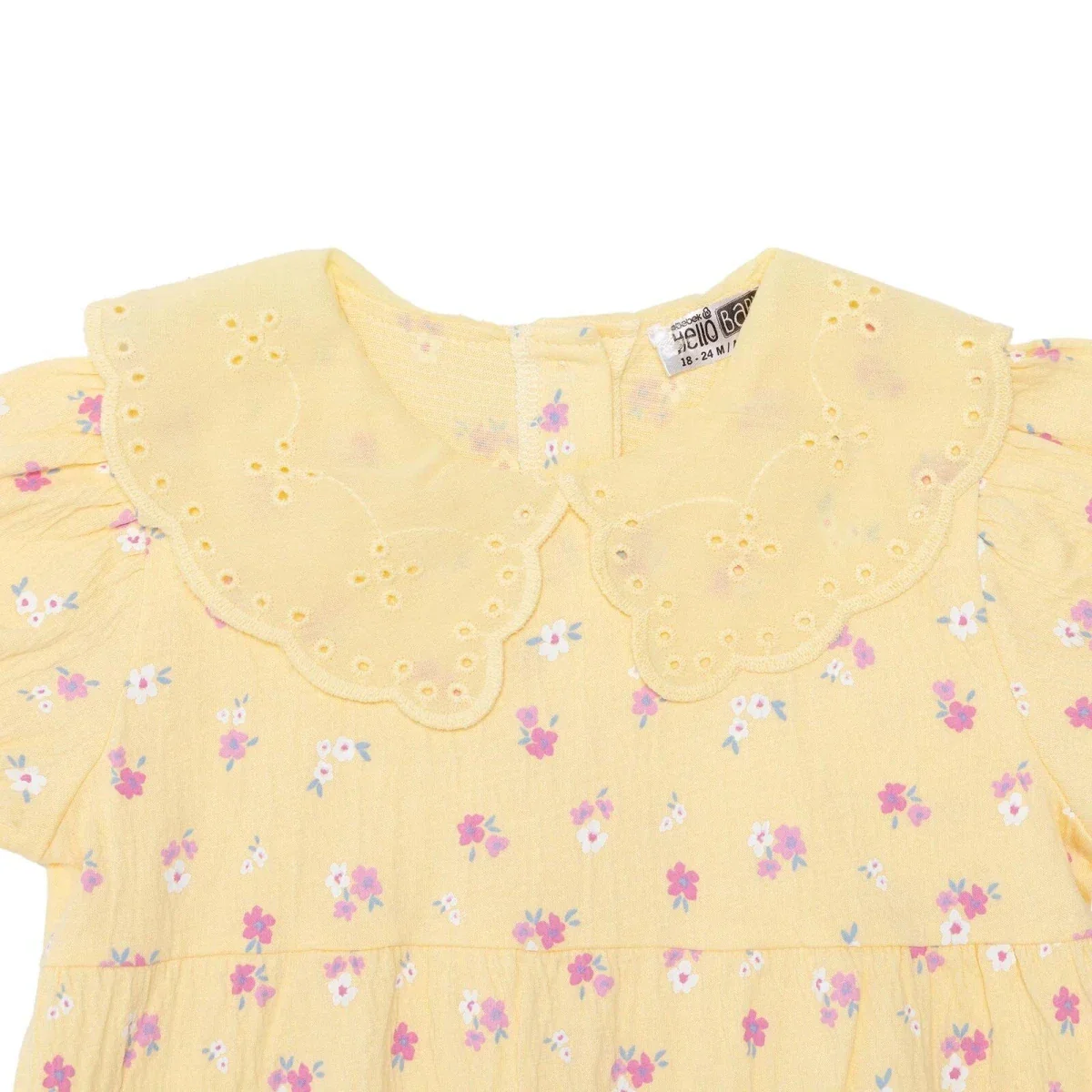 HelloBaby Girls Short Romper Floral Print - Yellow Printed - Image 3