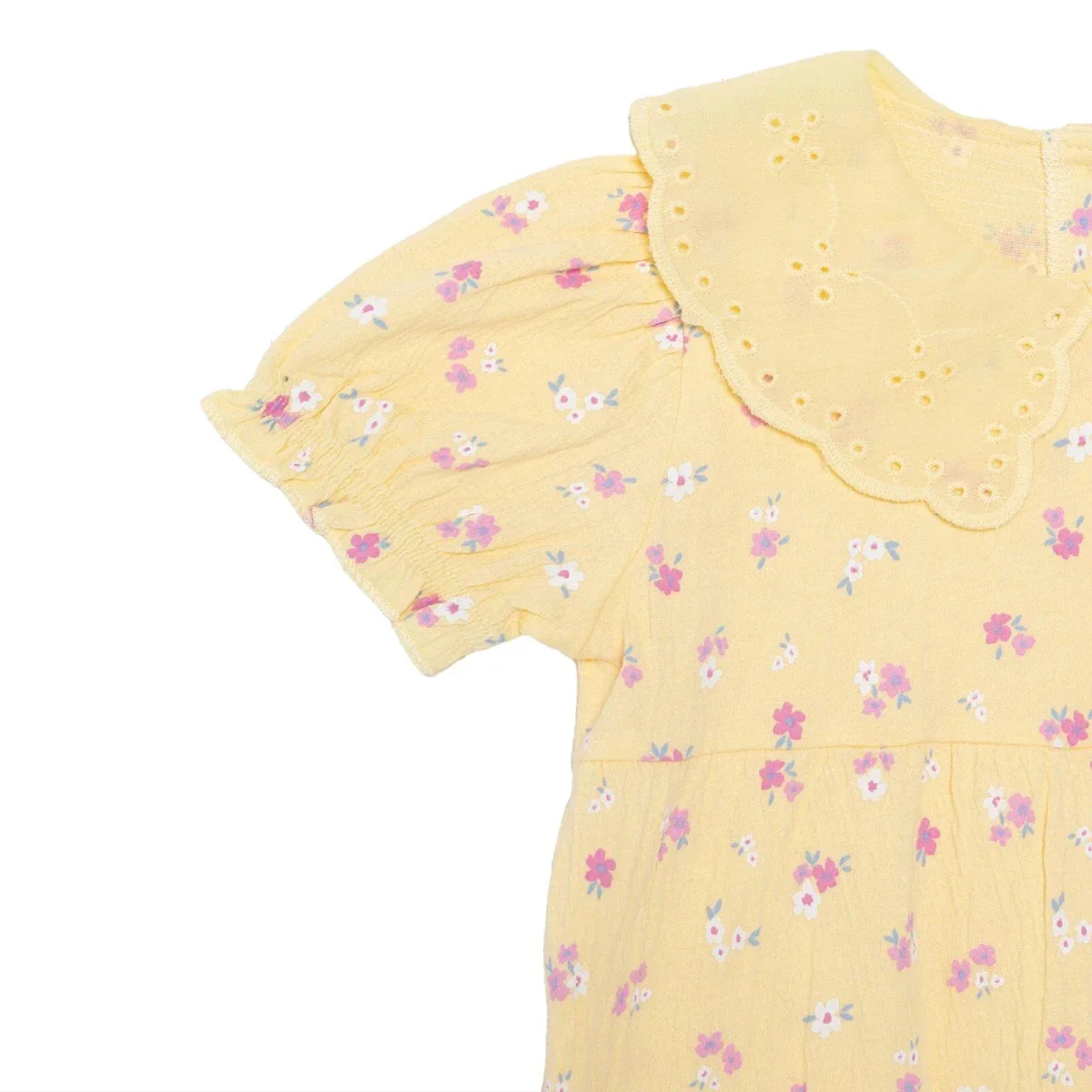 HelloBaby Girls Short Romper Floral Print - Yellow Printed - Image 4