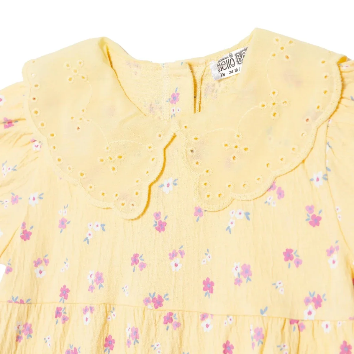 HelloBaby Girls Short Romper Floral Print - Yellow Printed - Image 6