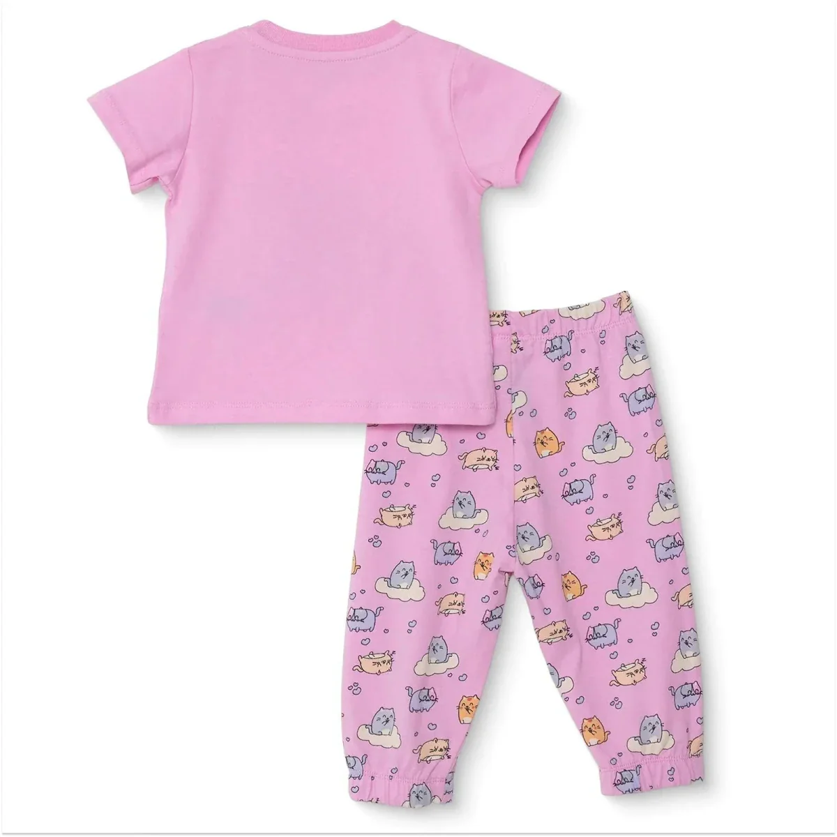 HelloBaby Girls Pyjamas Set Animal Short Sleeve - Pink - Image 2