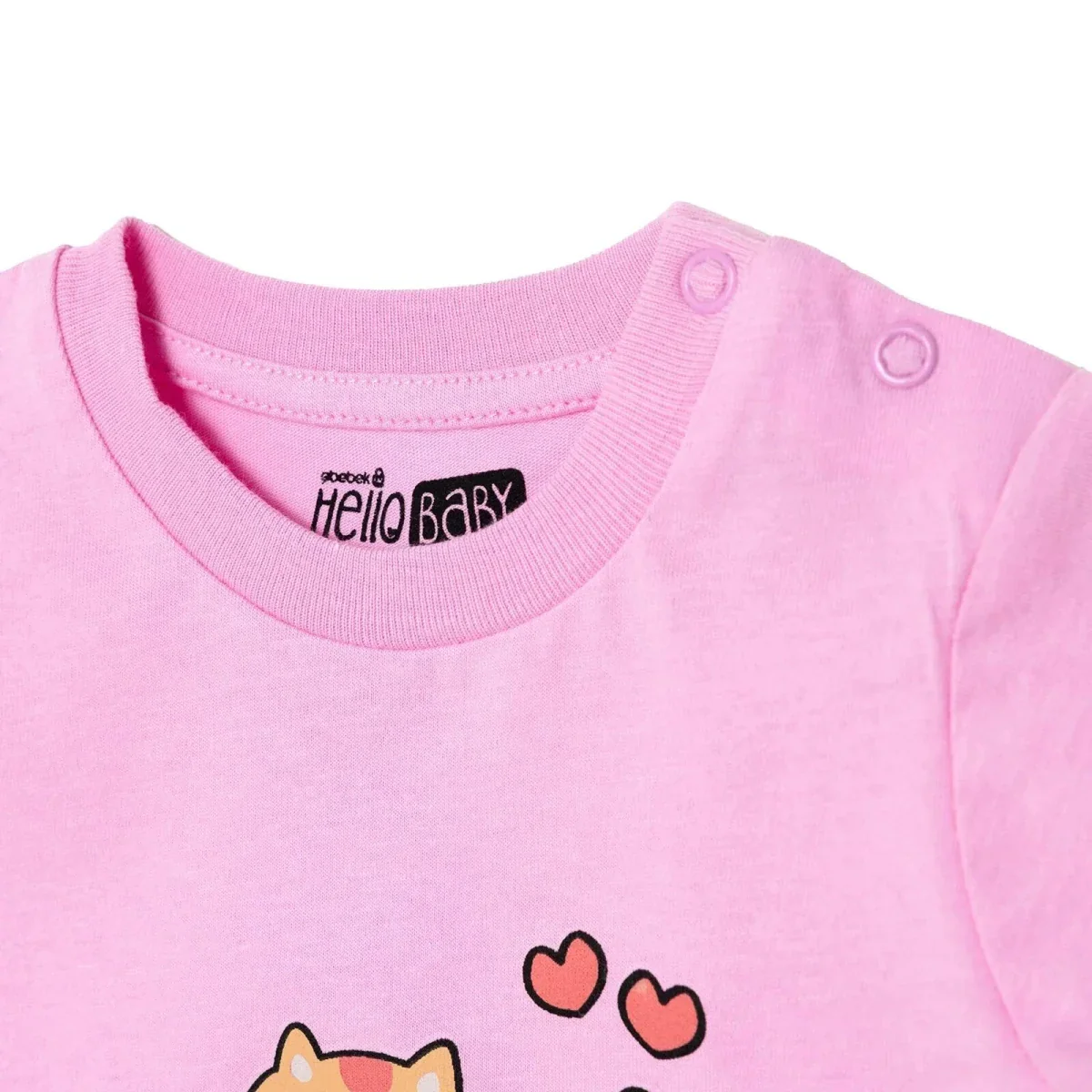 HelloBaby Girls Pyjamas Set Animal Short Sleeve - Pink - Image 3