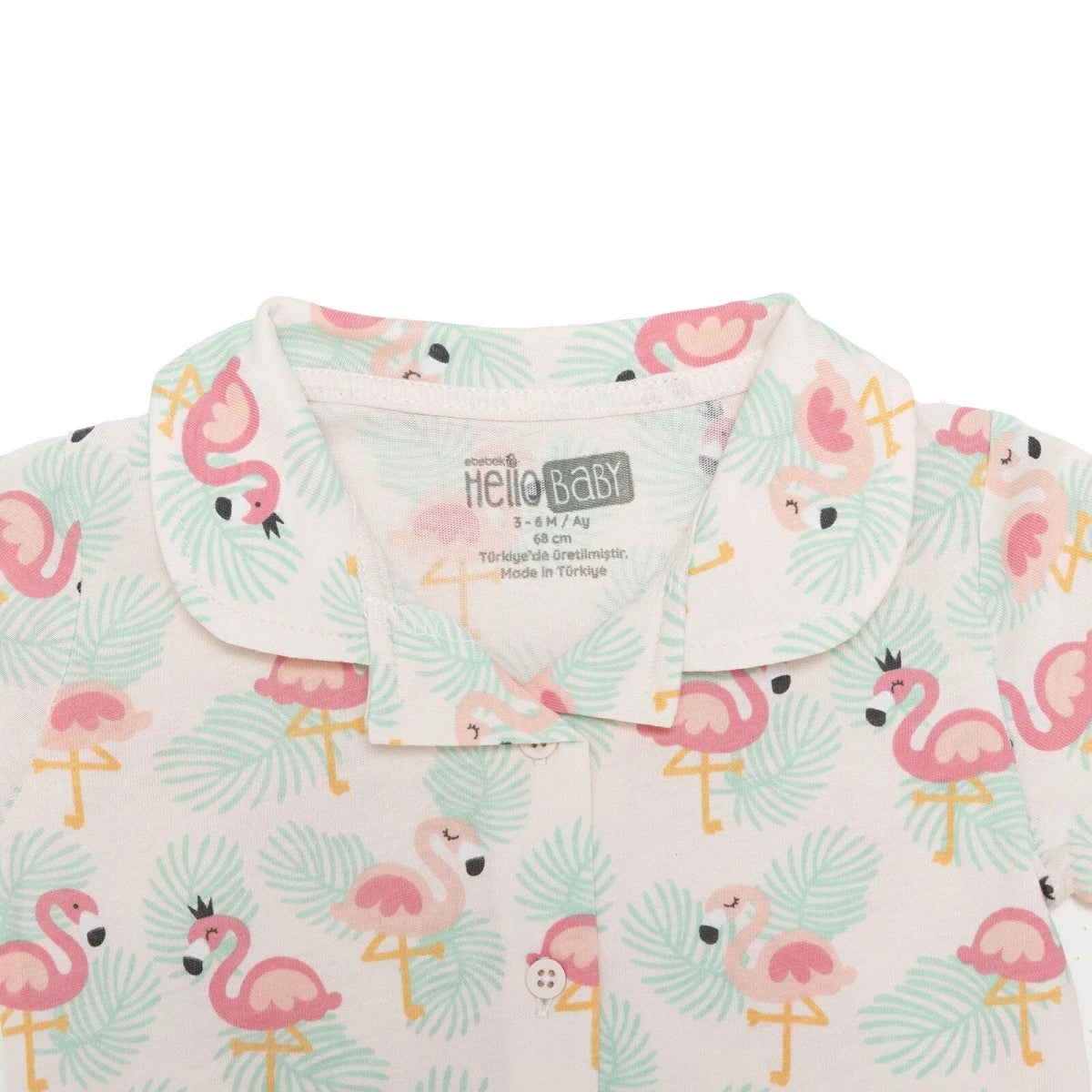 HelloBaby Girls Pyjamas Set Animal with Buttons Short Sleeve - Light Pink - Image 5