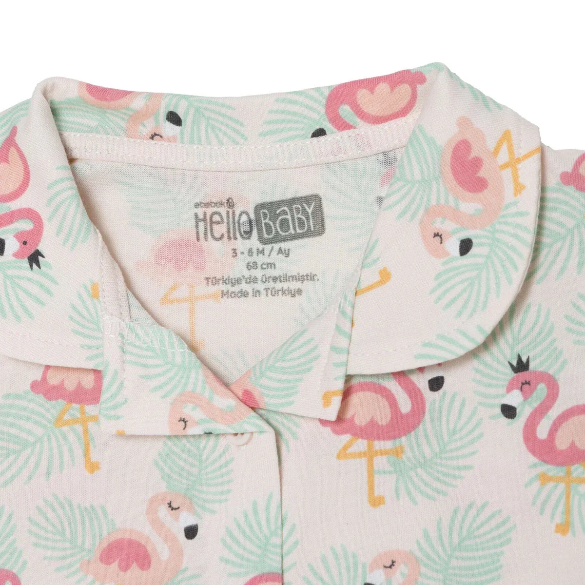 HelloBaby Girls Pyjamas Set Animal with Buttons Short Sleeve - Light Pink - Image 9