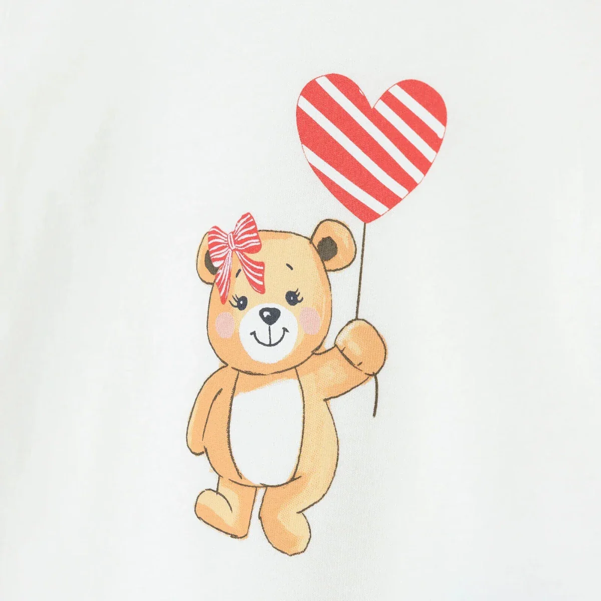 HelloBaby Girls Pyjamas Set Bear Print Short Slee - Ecru - Image 4