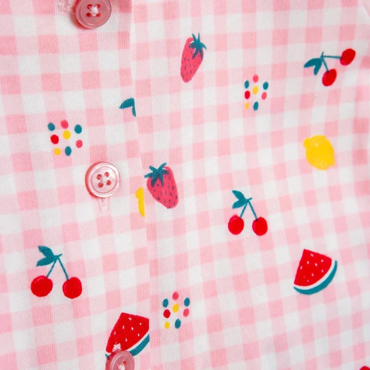 HelloBaby Girls Pyjamas Set Fruit Print Short Sleeve - Pink - Image 6