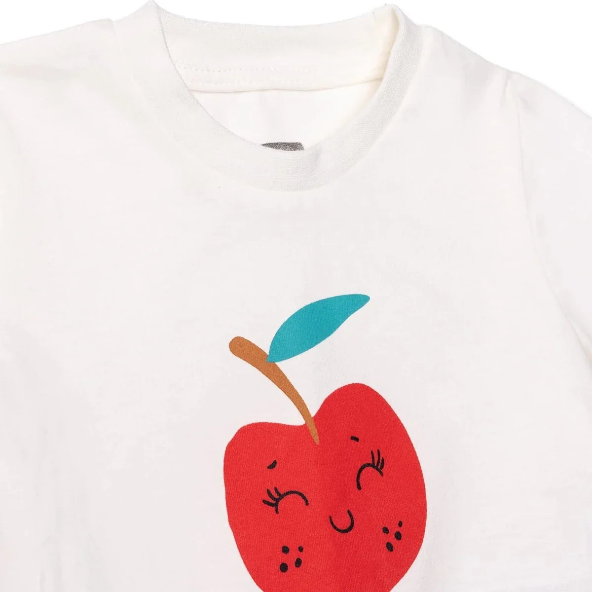 HelloBaby Girls Pyjamas Set Fruit Print Short Sleeve - Ecru - Image 3