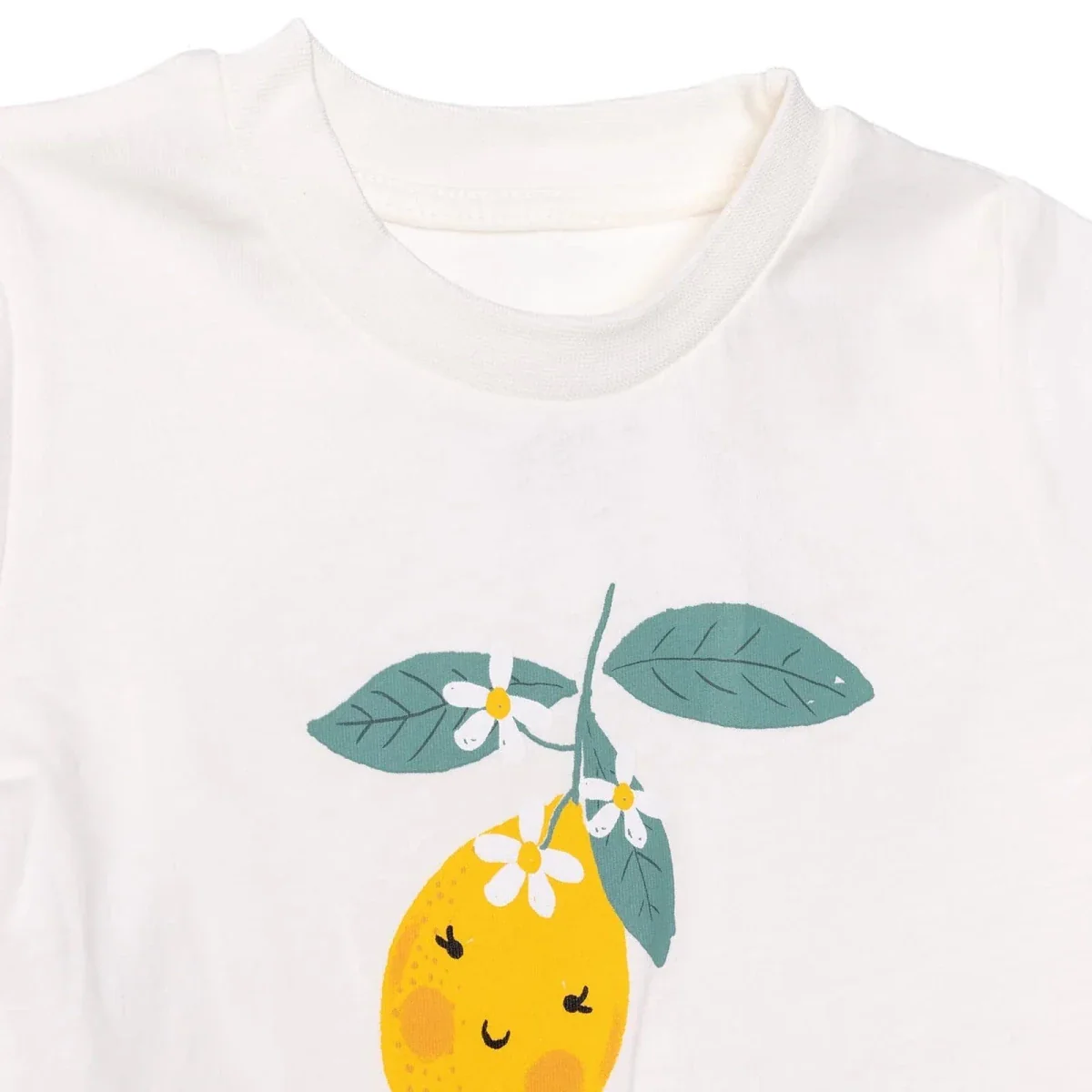 HelloBaby Girls Pyjamas Set Fruit Print Short Sleeve - Ecru - Image 3