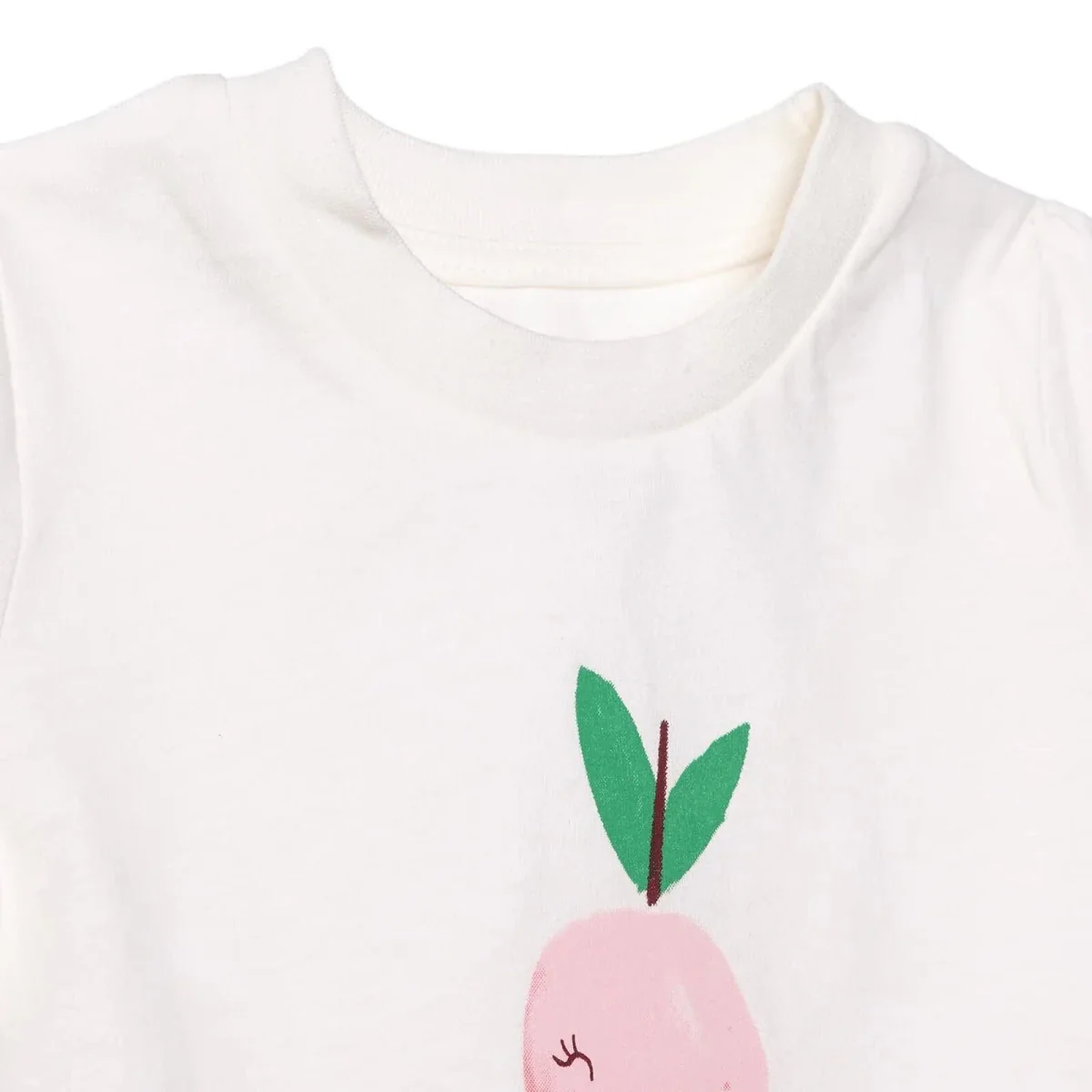HelloBaby Girls Pyjamas Set Fruit Print Short Sleeve - Ecru - Image 3