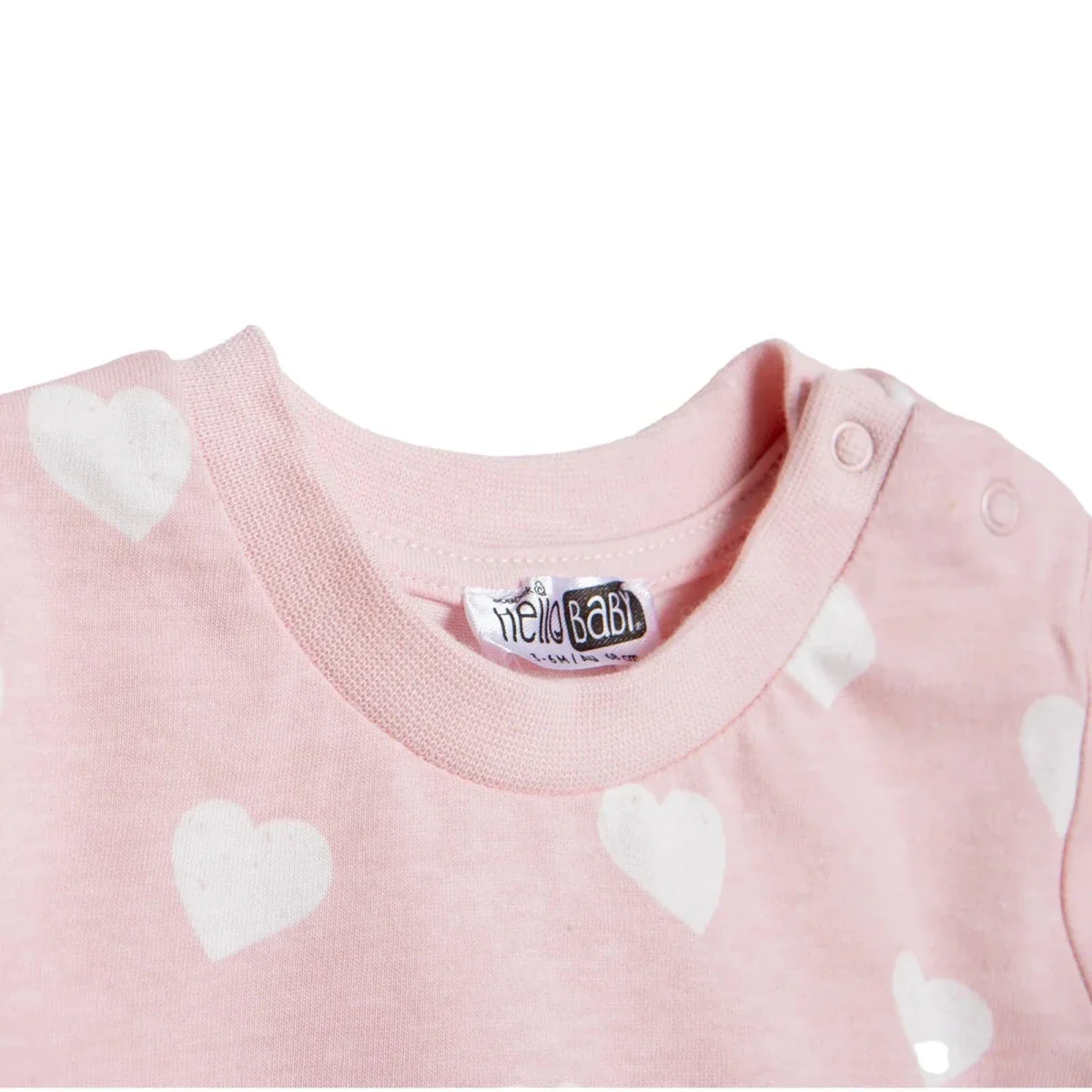 HelloBaby Girls Pyjamas Set Heart Short Sleeve Single Jersey - Pink - Image 3