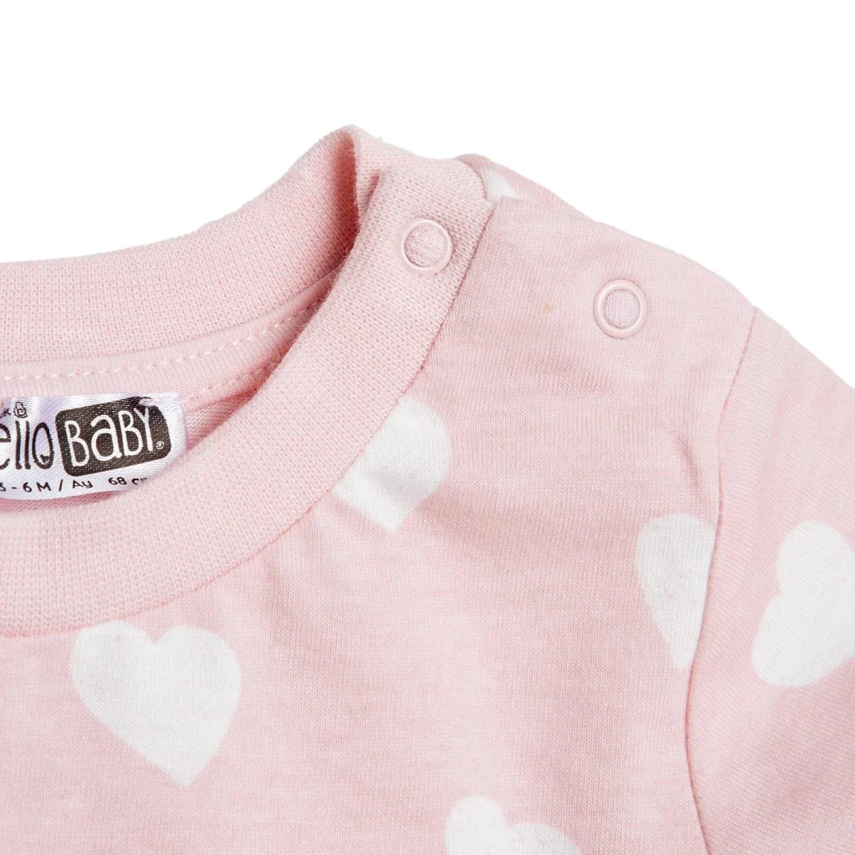 HelloBaby Girls Pyjamas Set Heart Short Sleeve Single Jersey - Pink - Image 4