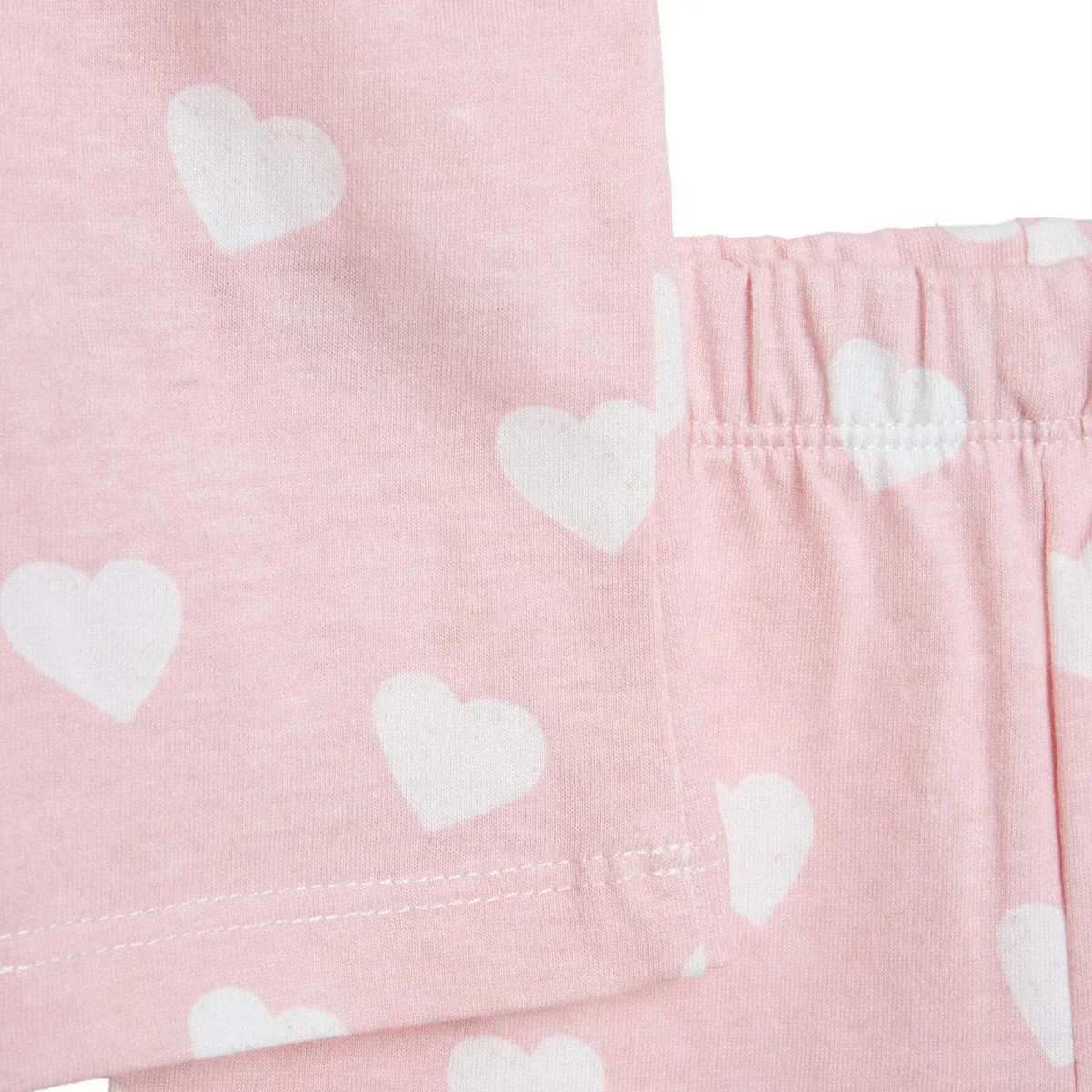 HelloBaby Girls Pyjamas Set Heart Short Sleeve Single Jersey - Pink - Image 5