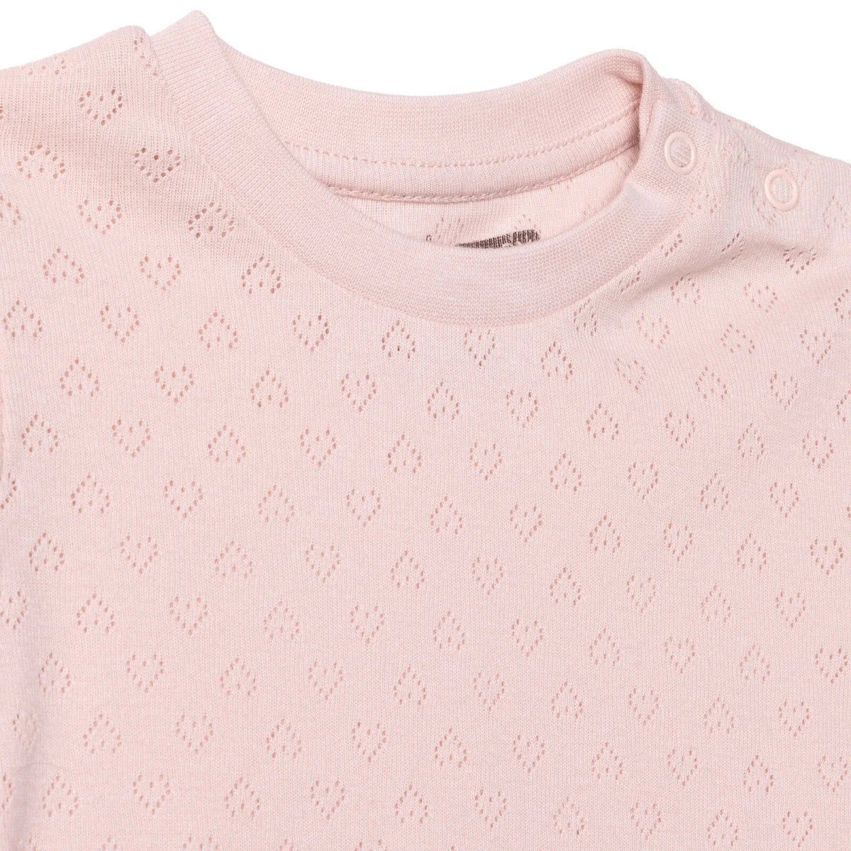 HelloBaby Girls Pyjamas Set Heart Short Sleeve Jacquard Knit - Pink - Image 3