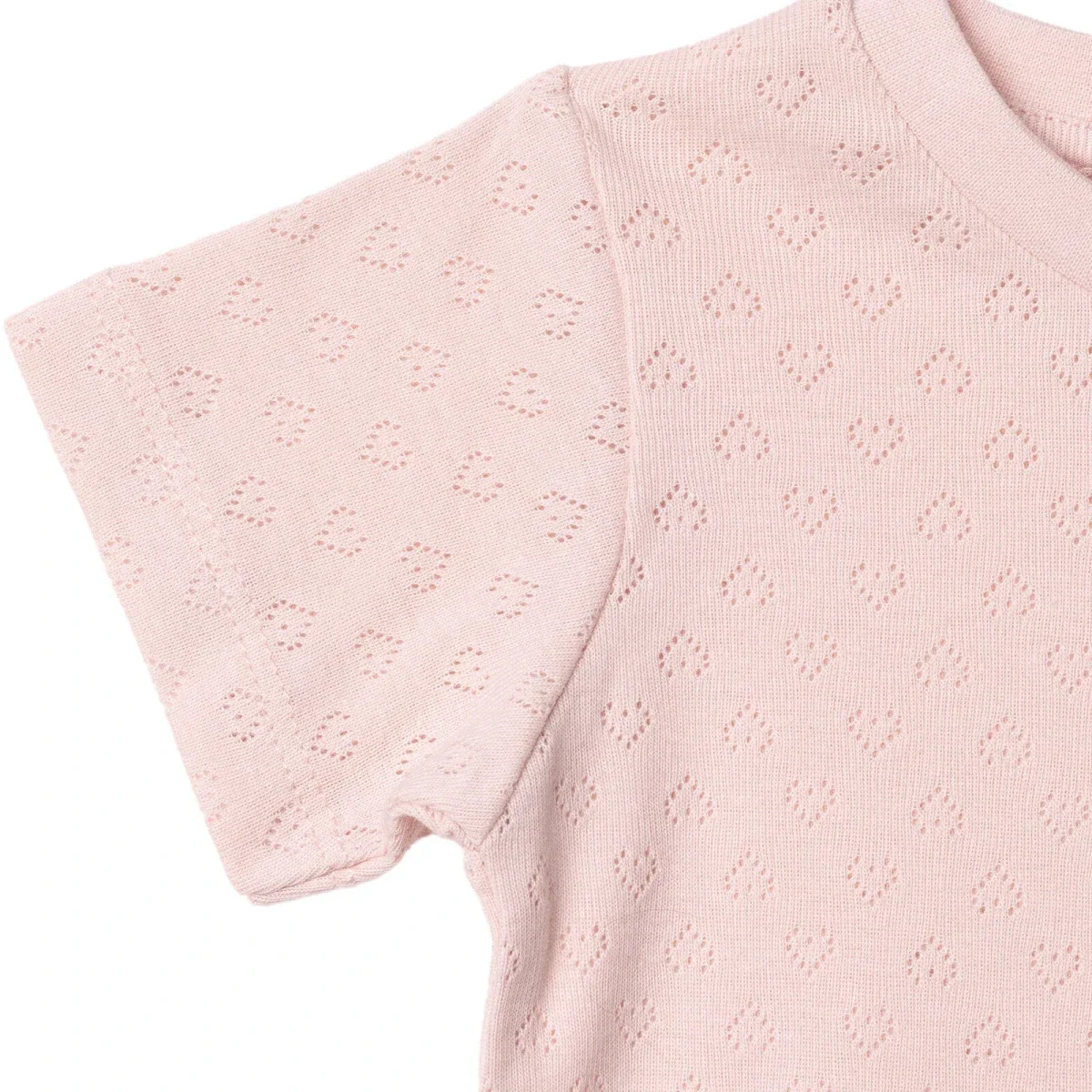HelloBaby Girls Pyjamas Set Heart Short Sleeve Jacquard Knit - Pink - Image 4