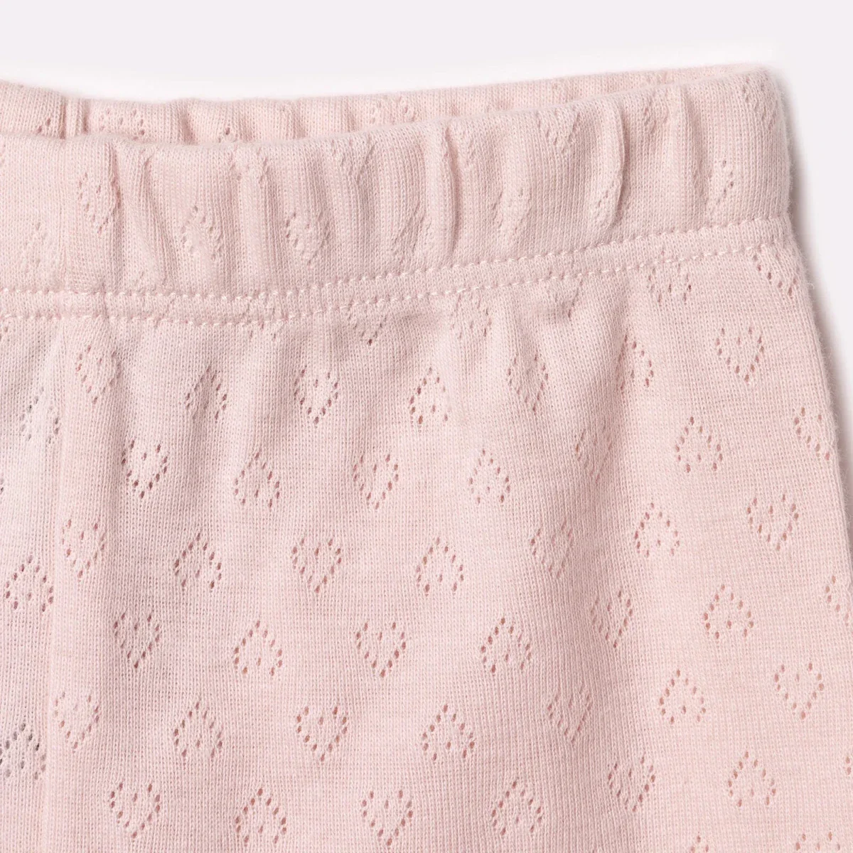 HelloBaby Girls Pyjamas Set Heart Short Sleeve Jacquard Knit - Pink - Image 7