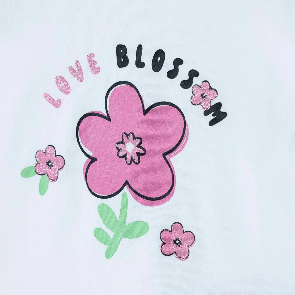 HelloBaby Girls T-shirt Floral Print Crew Neck Short Sleeve - Ecru - Image 4