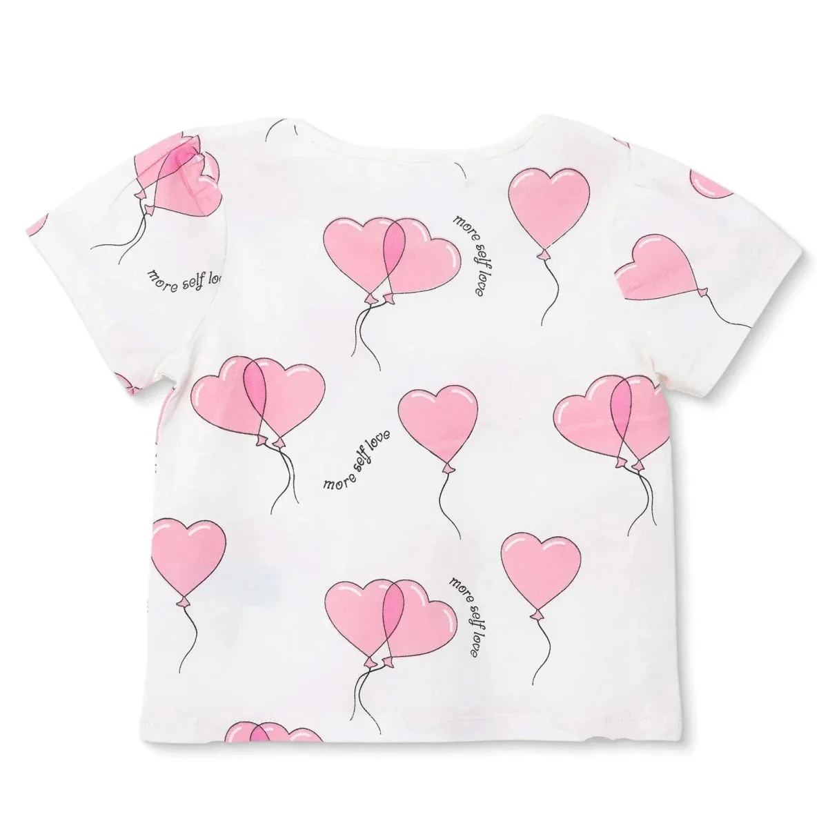HelloBaby Girls T-shirt Heart Print - Ecru - Image 2