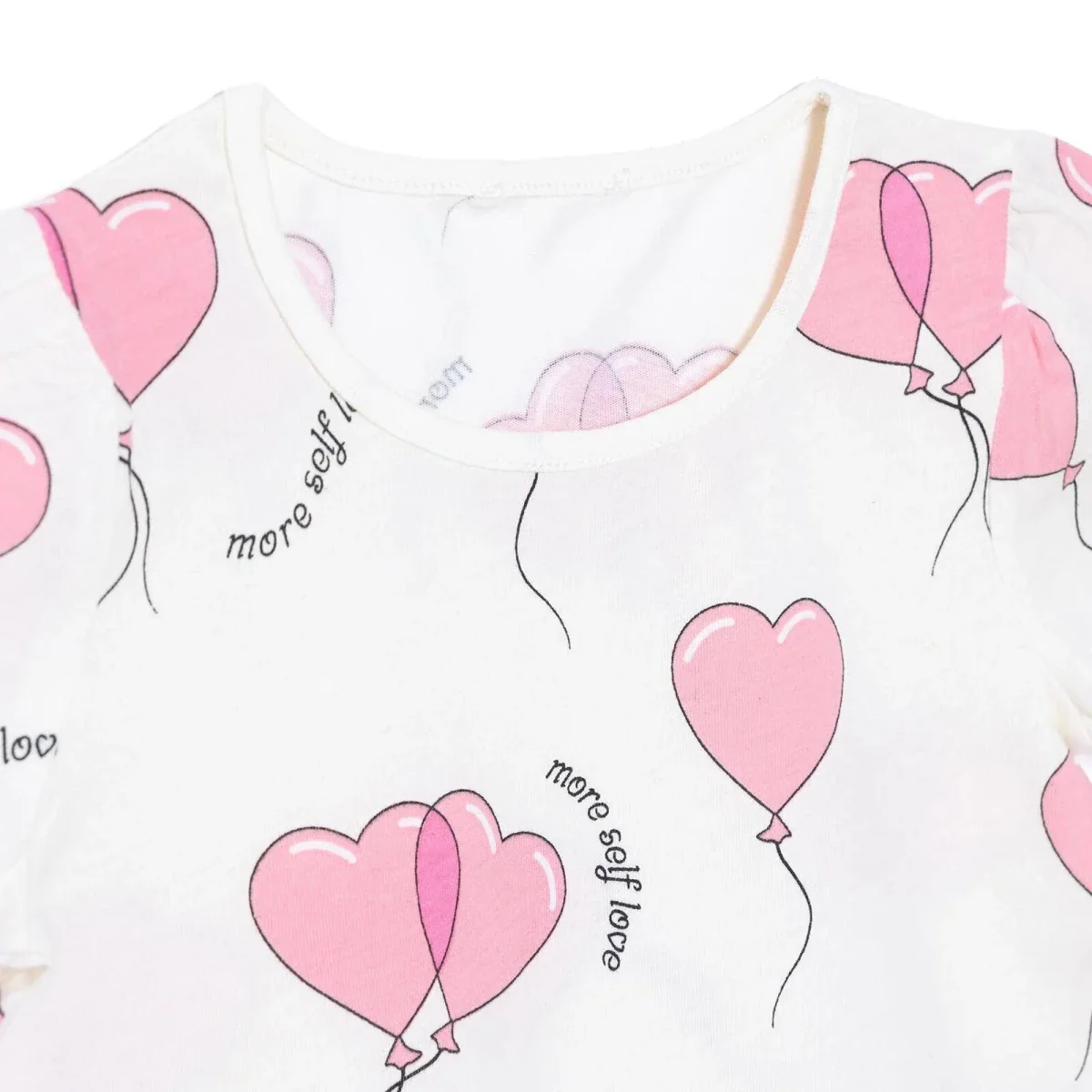 HelloBaby Girls T-shirt Heart Print - Ecru - Image 3