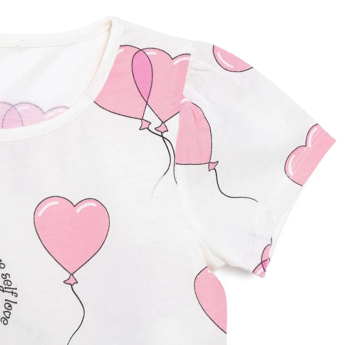 HelloBaby Girls T-shirt Heart Print - Ecru - Image 4