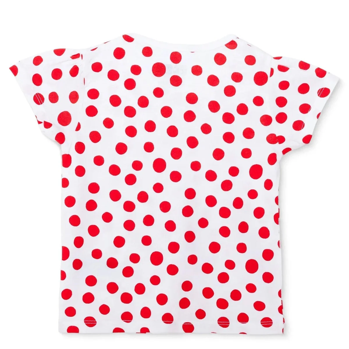 HelloBaby Girls T-shirt Polka Dot Print Crew Neck Short Sleeve - Red - Image 2