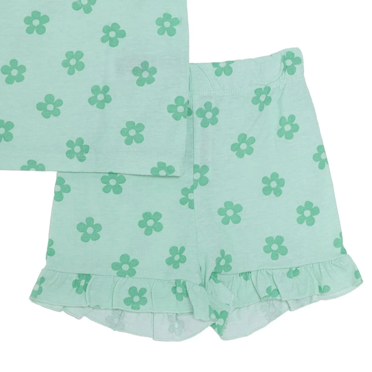 HelloBaby Girls T-shirt & Shorts Set Floral Print - Green Printed - Image 4