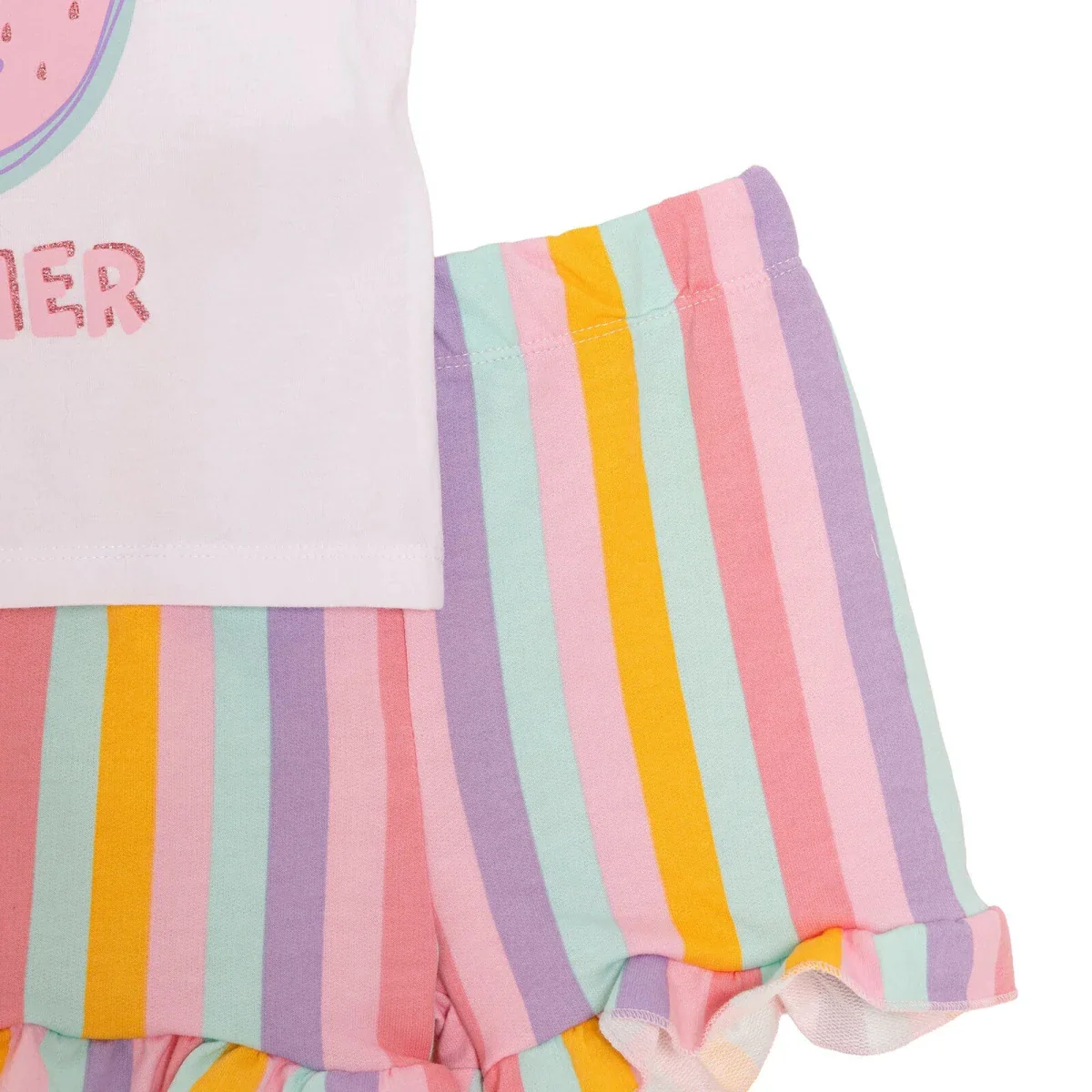 HelloBaby Girls T-shirt & Shorts Set Fruit Print Single Jersey - Ecru - Image 7