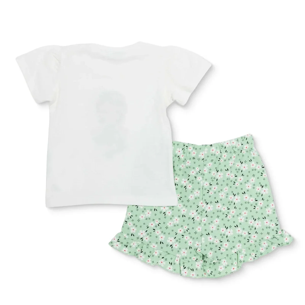 HelloBaby Girls T-shirt & Shorts Set Princess Print - Ecru - Image 2